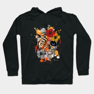 Tiger and Human Skull Hoodie